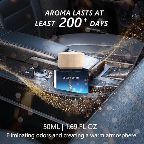 Image of Car Air Freshener 50ML (1.7 FL OZ) Car Air Fresheners Diffuser, Amber Vanilla Fragrance Oil Car Air Freshner, 180+ days Long Lasting Car Perfume, Wooden Cup Design, Made in USA