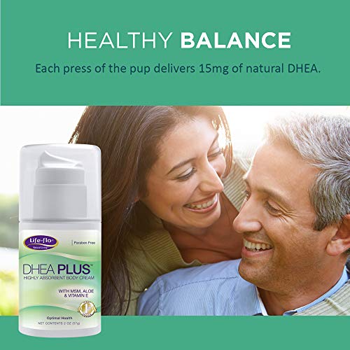 Life-flo DHEA Plus Cream | Fragrance Free | 15 mg of Natural DHEA Per Press of the Pump | Includes Aloe Vera, MSM & Vitamin E for Skin | 2 oz