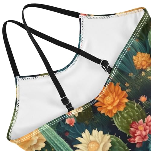 Cactus Flowers Floral Girls One Piece Swimsuit Beach Swimwear 208502254