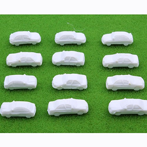 100pcs Unpainted White Model Car DIY Paint Street Layout 1:250 Scale Z Gauge