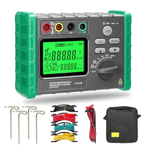 Testeur de Terre Isolation, Isolation Numérique Multimètre 0-2000Ω/ohm Tension de Terre AC 0-600V Tension PV DC 0-1500V Appareil de Mesure de Terre Testeur de...