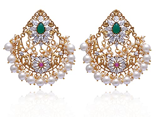 Victorian Emerald Earring, Polki Earrings, Gift For Wife, Emerald Stud Earrings, 925 Sterling Silver Gemstone Earrings, Stud Earring, Bollywood Earrings