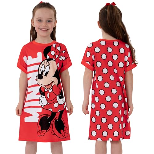 Disney Minnie Mouse Nightgown For Girls, Minnie Mouse Girls Nightgown, Polka Dot Kids Sleepwear For Summer2
