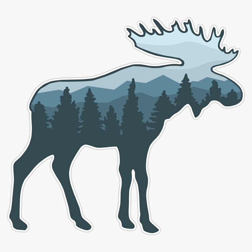 JB Print Moose Roaming The Wilderness Vinyl Decal Sticker Car Waterproof Car Decal Bumper Sticker 5"