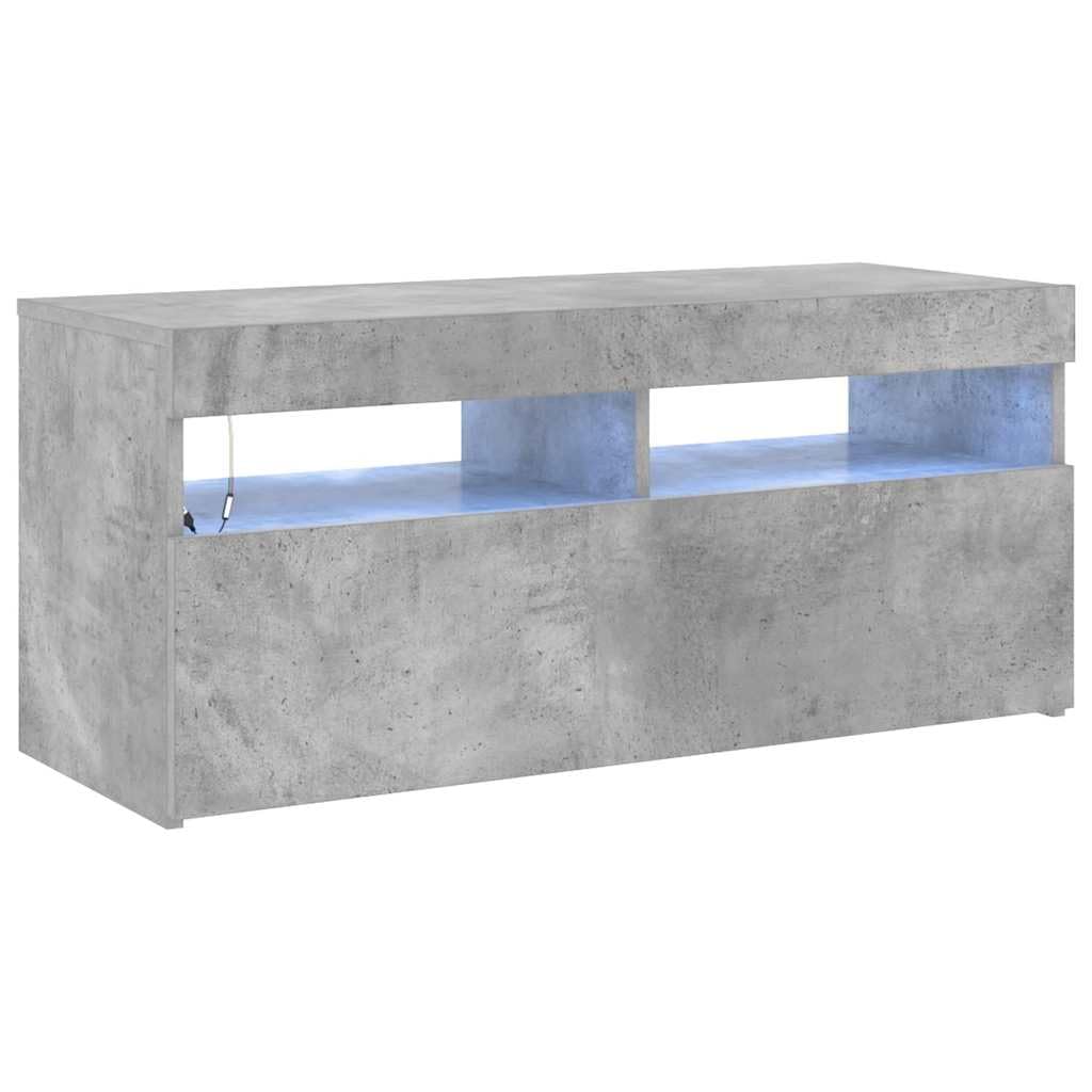 vidaXL TV Cabinet with LED Lights Concrete Grey 90x35x40 cm โ image 1
