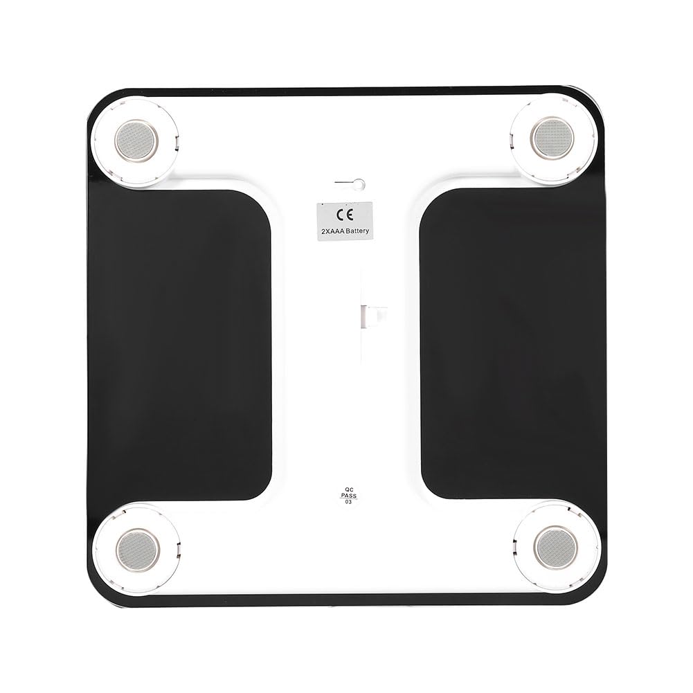 Inteligentna cyfrowa waga łazienkowa do masy ciała, BMI, tkanki tłuszczowej, procentu wody, TMB, masy mięśniowej i kostnej, z synchronizacją Bluetooth i udostępnianiem (czarna)