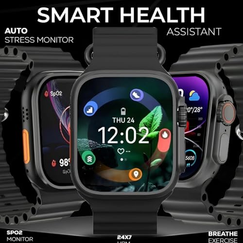 Image of chaebol HD Display Smartwatch for Men & Women | Bluetooth Calling | Heart Rate | Sleep Monitor | 113+ Sports Modes | Step Counter | IP67 Waterproof | Smartwatch for Android & iOS - (Black)