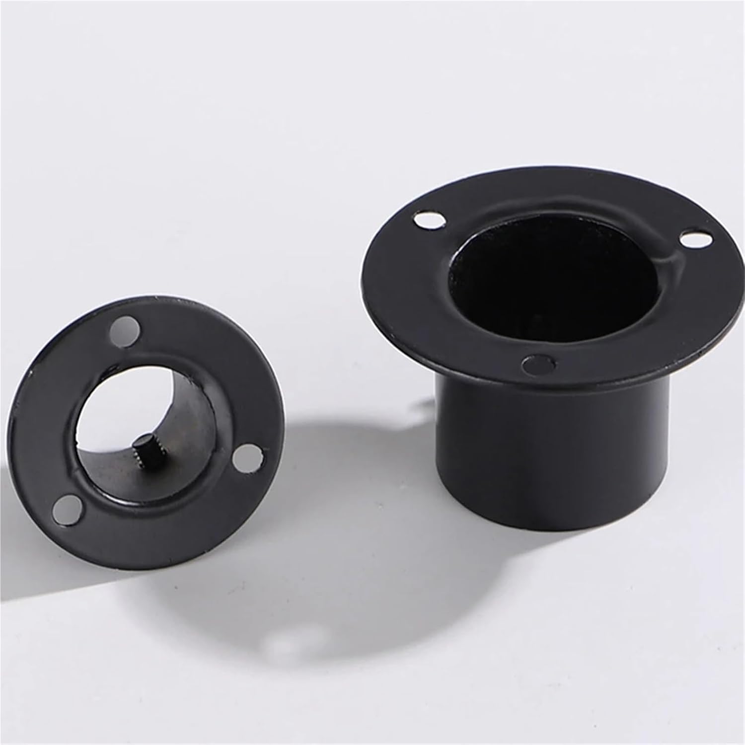 Closet Rod Bracket 10Pcs Stainless Steel Flange Seat Closet Rod Brackets Holders Clothes Shower Curtain Pole Socket(25mm)