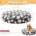 TNTGMG 114cm Hundebettabdeckung,Runde Hundebett Ersatzbezug,Waschbare Baumwollvliesabdeckung mit Elastischem Band und Liebliche Hundepfote,Wasserdicht Wiederverwendbare Hundebett Einlage(114cm)
