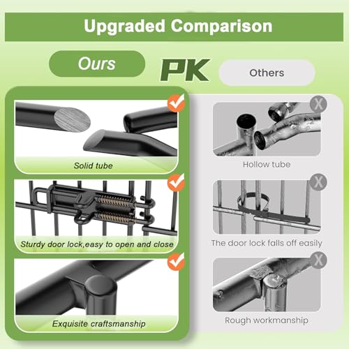 Hanured® 5 Stück Garten zaun für draußen, Dekorativer Gartenzaun mit Tor, Metall Steckzaun für Hund, 81 cm(H) X 3,5 m(L)