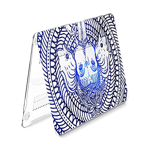 Lex Altern Hard Case Compatible With Macbook Air 13 Mac Pro 15 Inch Retina 12 11 2020 2019 2018 2017 Elephant Protective Cute Blue Laptop Cover Plastic Shell Graphic Ethnic Tribal Pattern Printed #TOP1