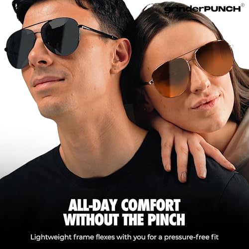 Image of grinderPUNCH Big XL Wide Frame Extra Large Polarized Aviator Sunglasses for Big Heads Men Oversized