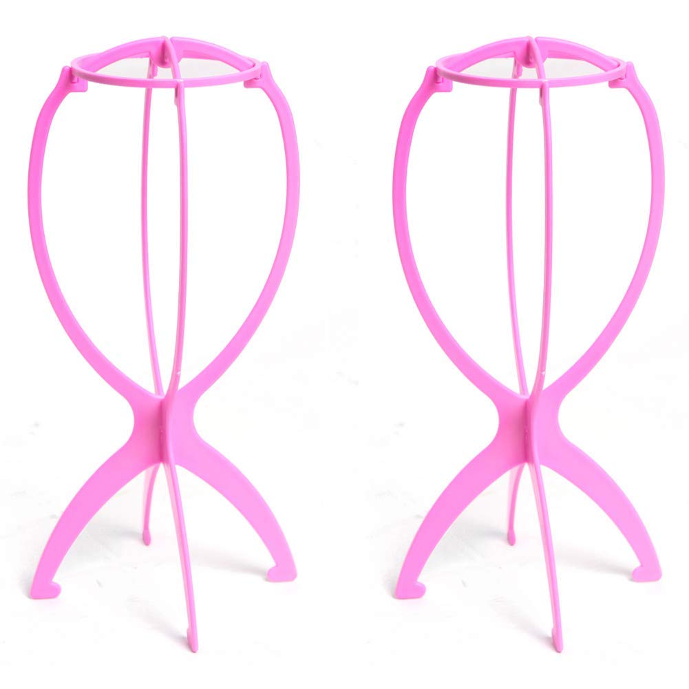 2PCS Wig Stand Portable Wig Stand Collapsible Wig Holder Durable Wig Display 13.8 Inch Tool Travel Wig Stand for All Wigs