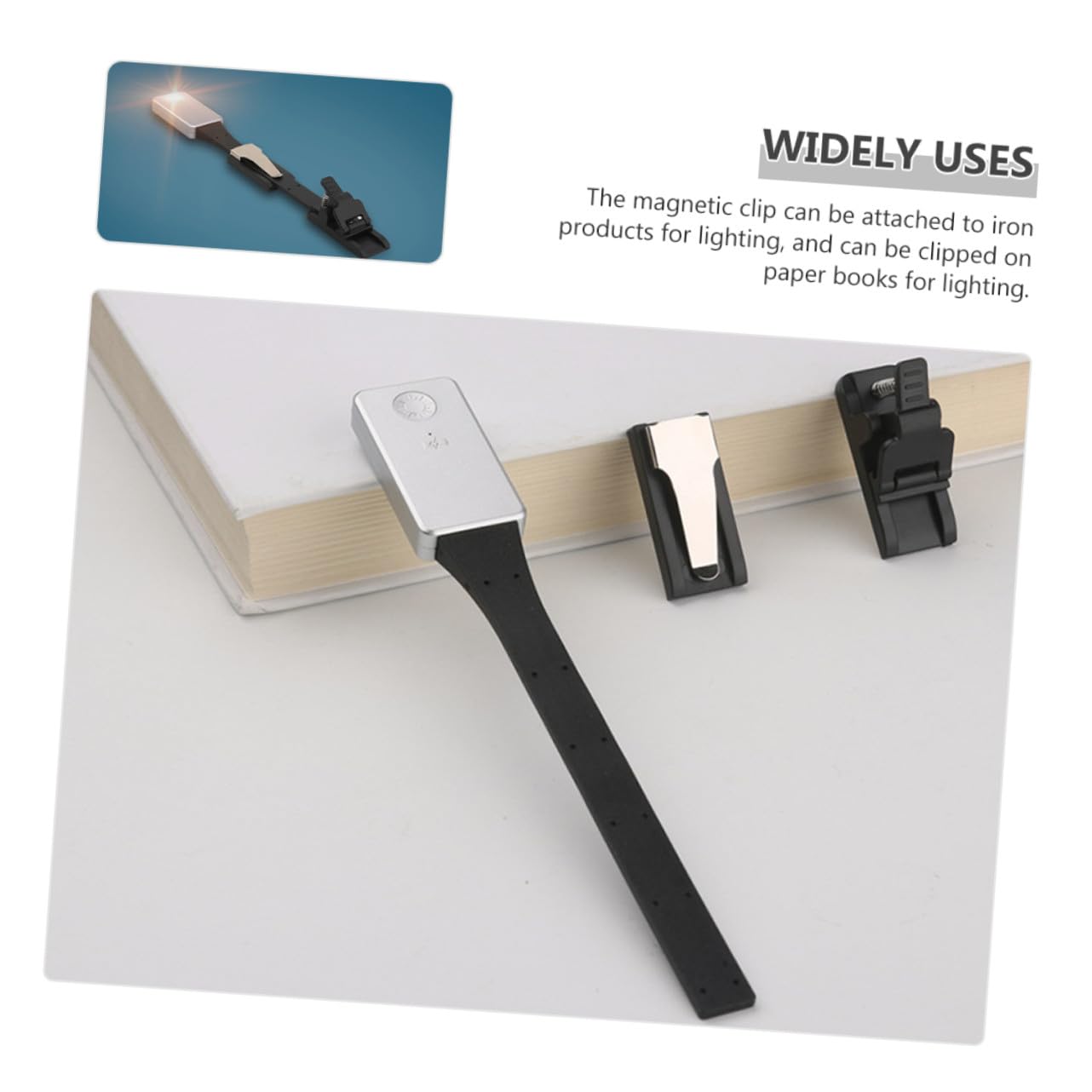 Lampada da Lettura LED Clip Doppia Ricaricabile Usb, Luce Regolabile a 3 Temperature, Leggera in Acrilico per Studio e Lettura Notturna