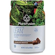 PlantFusion Complete Lean Plant Based Protein Powder - Prebiotic Fiber, Superfoods & Digestive Enzymes - Vegan, Gluten Free, Soy Free, Non-GMO - Chocolate Brownie 1 lb