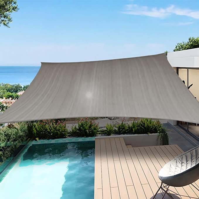 Toldo rectangular con bloqueo UV para patio trasero, césped, jardín al aire libre (6 x 8 pies, gris)