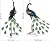 chisheen Garden Decor Outdoor Statues, Metal Peacock Decor for Outside, Garden Art Sculptures Standing for Patio Yard Lawn Home Decorations, Set of 2