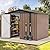 DWVO 8x6FT Outdoor Storage Shelter, Roomy Steel Tool Shed with Secure Entrances & Air Circulation for Patio, Lawn, and Backyard, Ideal for Storing Garden Gear, Lawn Tools, and Bikes, Brown