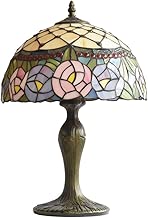 Tiffany Style Lamps Roses Table Desk Light 18 Inches Tall Stained Glass 12 Inches Wide Lamp Shade Vintage Antique Victorian Lamp for Living Bedside Coffee Room College Dorm - coolthings.us