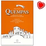 Der neue Quempas - 41 Lieder zur Advents- und Weihnachtszeit fur Streicher, Bläser, Blockflöten - Herausgeber Ingo Bredenbach - Sammelband mit bunter herzförmiger Notenklammer