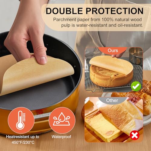 MFJUNS 200Pcs 9 Inch Round Baking Parchment Paper - Extra Large Size - image 4