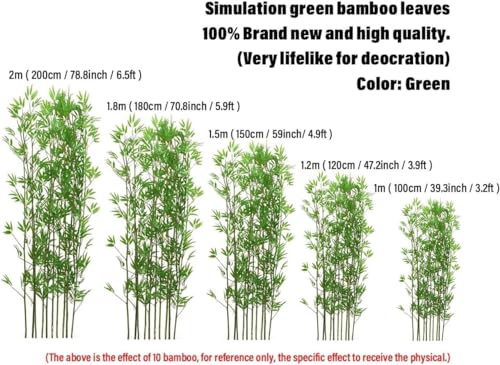 Lot de 5 arbres en plastique pour l'extérieur, plantes artificielles en bambou de 2 m de haut pour décoration extérieure, clôture de jardin, brise-vue et entrée de cour