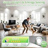 YindaLux Reflektor LED wpuszczany 7 W 700 lm IP65 reflektor łazienkowy, ciepła biel 2700K neutralna biel 4000 K zimna biel 6000 K regulowany, otwór Φ60-75 mm, AC220-240 V, zestaw 6 sztuk, nikiel