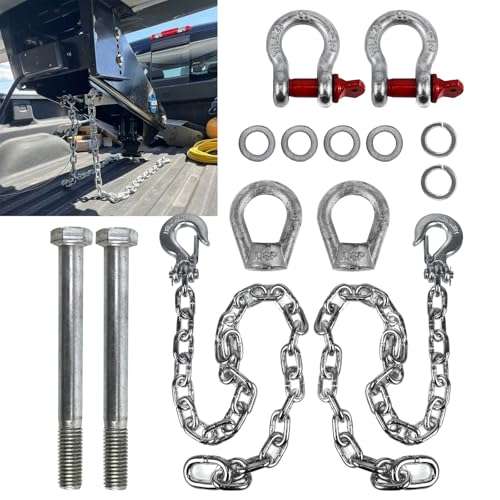 Frtcaty Trailer Ultimate Connection Safety Chains Kit - 5th Wheel & Gooseneck | High-Strength Material, Suitable for Various Trailers | Easy Installation, Ideal Choice for Trailer Enthusiasts