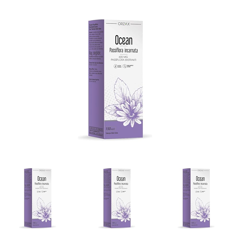 Orzax Ocean Passiflora 600 mg Takviye Edici Gıda Şurubu 150 mL (4 paketi)