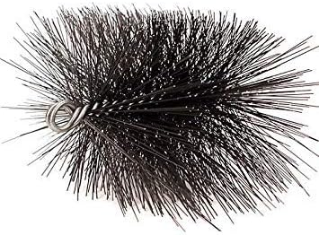 5" Round Pro Sweep Chimney Brush | Heavy-Duty Wire Bristles for Masonry Chimney Flues | 22-Gauge Oil-Tempered Steel | Double-Spiral Design | 3/8" NPT Thread with 3/4" Loop