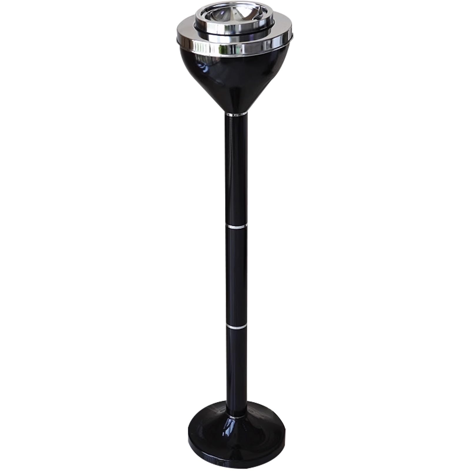 IUokLU Outdoor Standing Ashtray with Lid,Cigarette Butt Disposal Receptacle,Smokers Trash Can for Patio,Office,Living Room（Black-80.5CM）