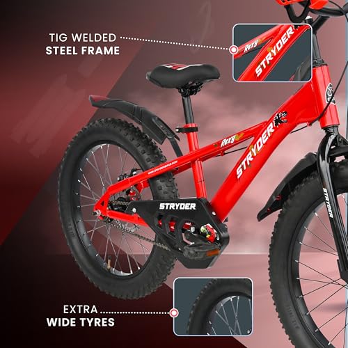 Image of Stryder 20T BMX Rexy DD (Dual Disc) Kids Cycle | Age 7-13 Years | Height 48-60″ | Kids Unisex Cycle| Red /Black