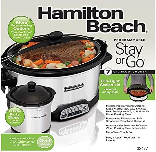 Hamilton Beach Stay or Go Programmable 7 Qt. Slow Cooker with Party Dipper 33478