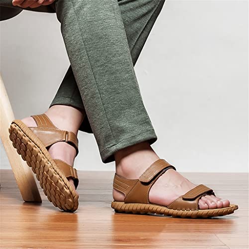 Leather Sandals Men Shoes Breathable Antiskid Beach Slippers Sandalias Male Fashion Outdoor Footwear(44 Code)3