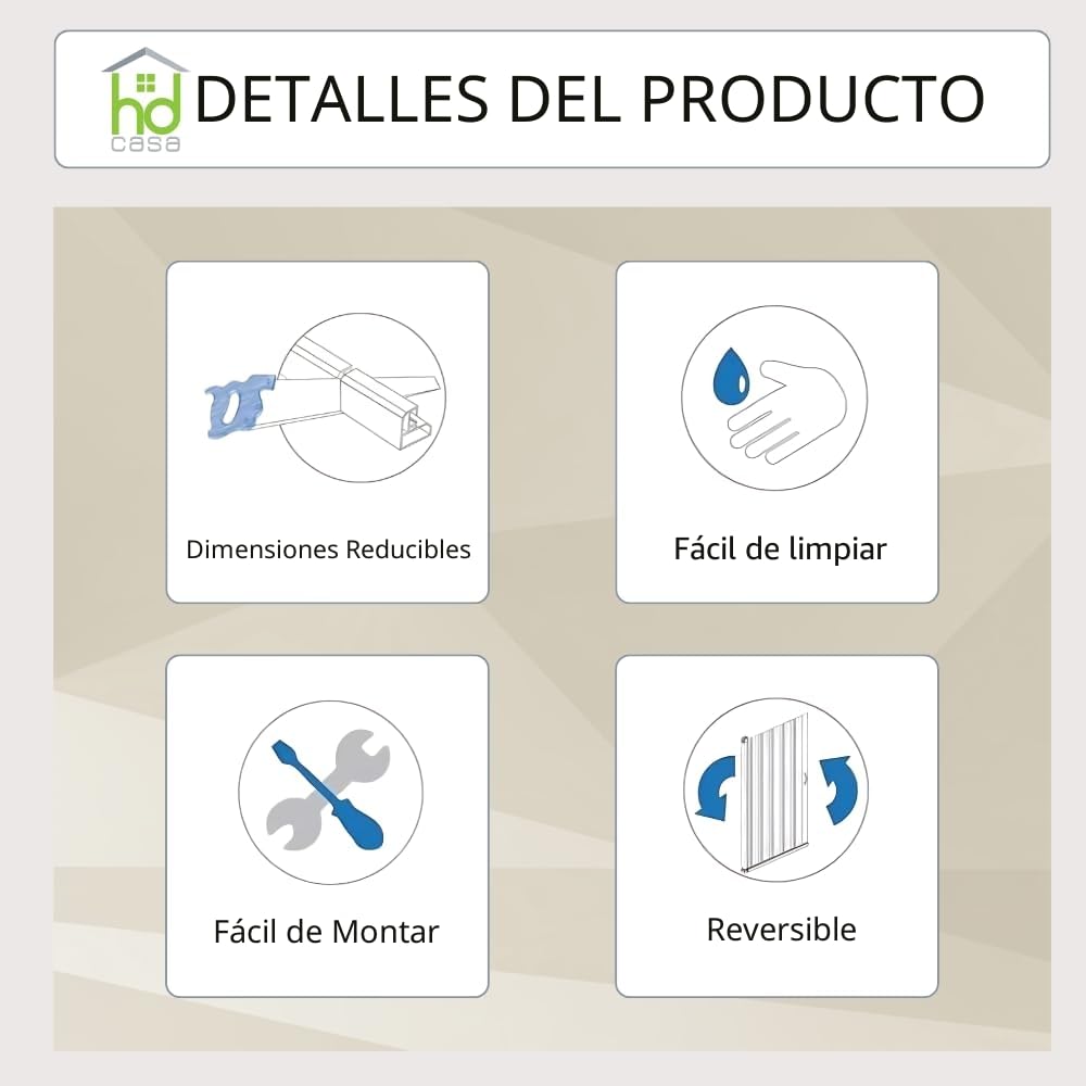HDcasa Puerta plegable Extra Standard, PVC con cristal transparente, reversible y regulable en altura longitud, para montaje propio, fabricada Italia, decoración del hogar, blanca, 82 x 210 cm