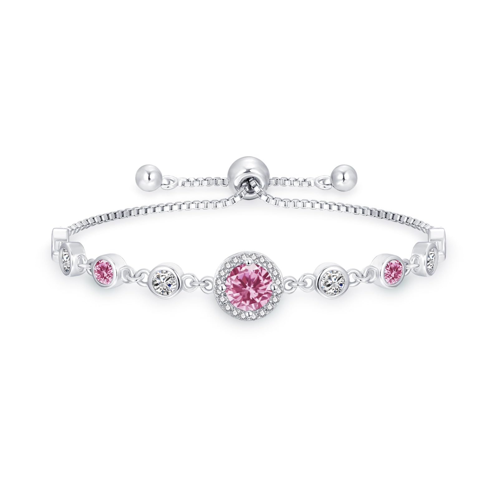 Loutade Armband Damen Silber Infinity Armband mit Cubic Zirkonia, 12-25cm Verstellbar Armkette, Unendlichkeit Zirkonia Armkette Geschenke für Frauen Freundin, Geschenk für Weihnachten Muttertag