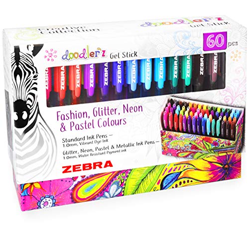 Stylos gel Zebra Doodler'z pailletés pour illuminer votre bullet journal et vos carnets