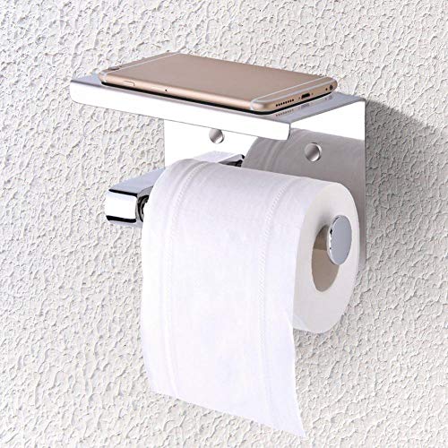 Walfront Toilet Paper Holder,Wall Mounted 304 Stainless Steel Toilet Paper Holder, Toilet Paper Towel Dispenser Tissue Paper Roll Holder