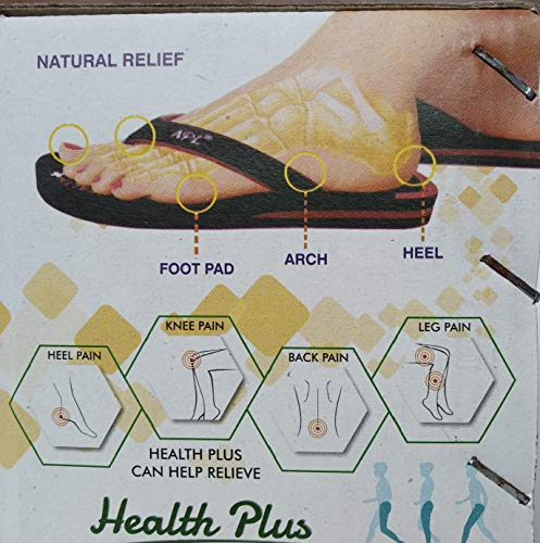Image of APL Super Soft Flat Ortho Slippers for Women (Health Plus) (6 IND /UK (39 EUR), Black /RED)