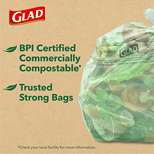 Glad 100% Compostable Odorshield Small Trash Bags, Lemon Scent, 2.6 Gal 44 Ct #TOP4