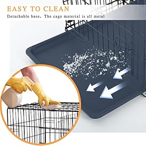 48 inch double door folding metal dog crate with divider and leak proof pan  for medium to large breed dogs   cucciolini doodles