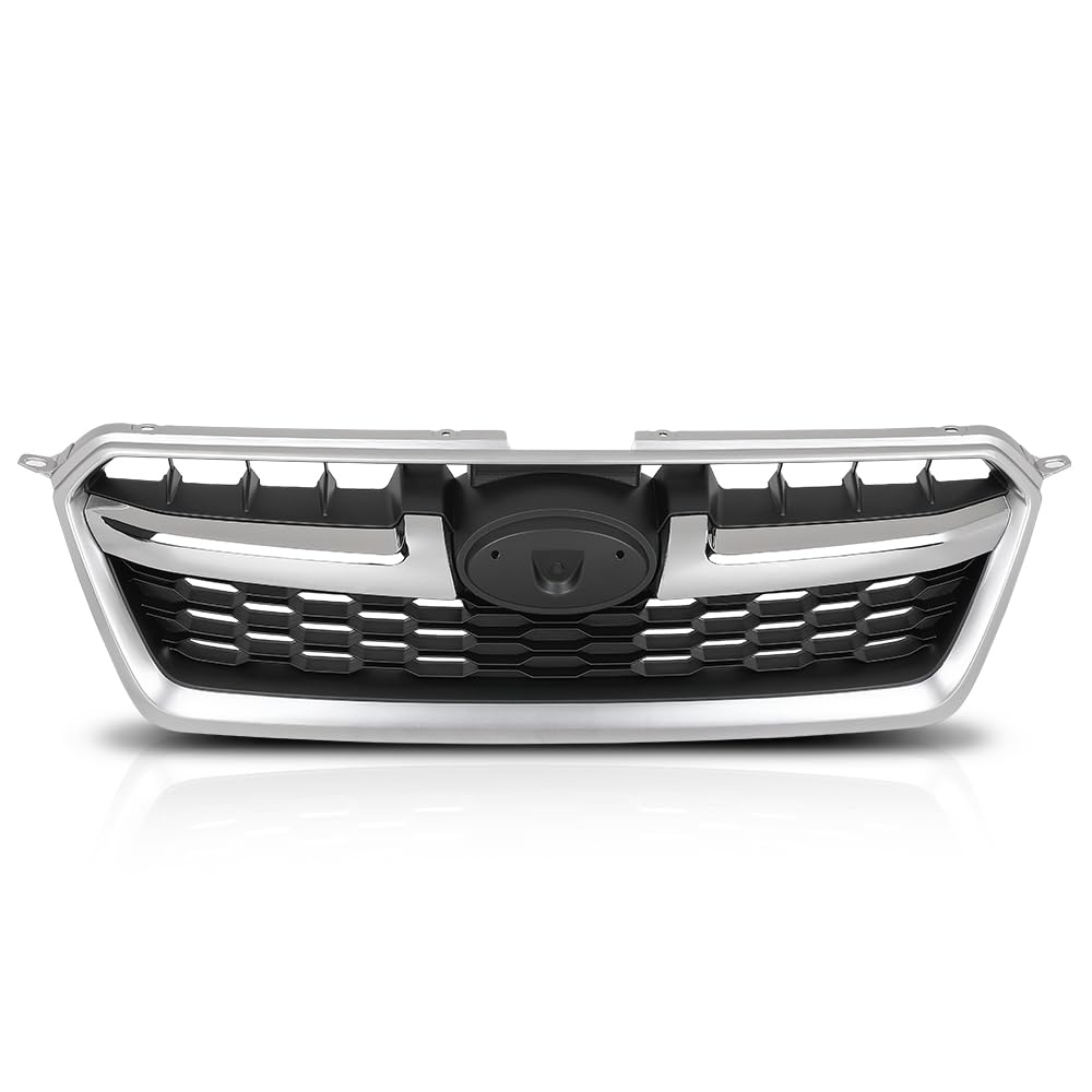 G-PLUS Front Bumper Upper Grille W/Chrome Grill Tirm Compatible with Subaru Impreza 2012-2014 91122FJ010