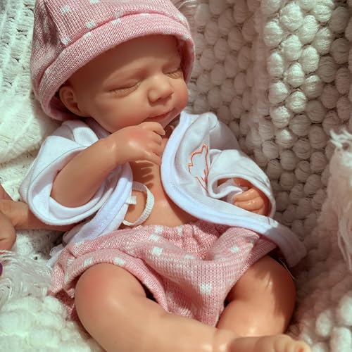 Muñeca bebé reborn de cuerpo completo de silicona 13 pulgadas miniatura 5