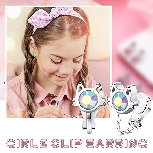LOYALLOOK 12Pairs Cute Clip on Earrings for Women Hypoallergenic Turtle Heart Star Butterfly Flower Pearl CZ Clip Earrings Multicolored Clip-on Stud Non Pierced Earrings Set2