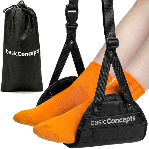 BASIC CONCEPTS Airplane Foot Hammock for Plane Travel Essentials - Airplane...