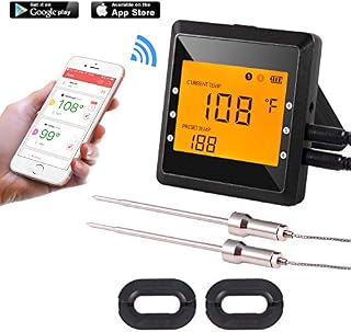 Bluetooth/Wireless Remote Digital Cooking BBQ thermometer Grill Thermometer Meat thermometer for barbecue，Oven，Somker.Large LCD