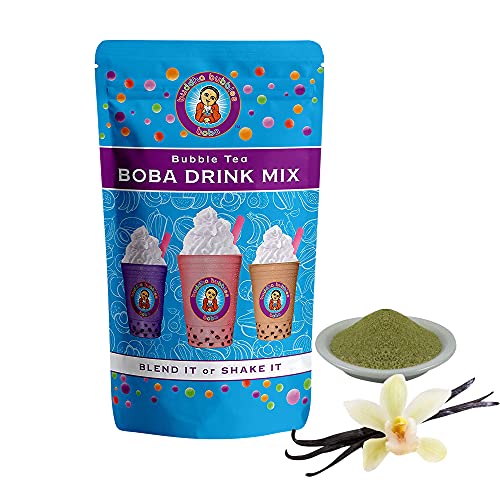 Vanilla Green Tea Latte Boba / Bubble Tea Drink Mix Powder By Buddha Bubbles Boba 1 Kilo (2.2 Pounds) | (1000 Grams)