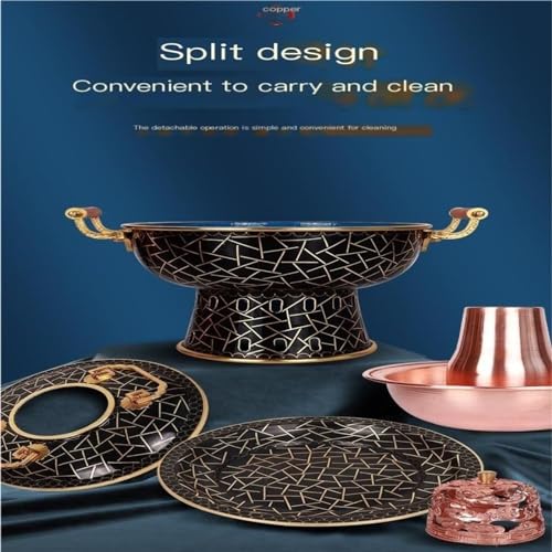 Olla china para hot pot de cobre puro 22cm negro miniatura 6