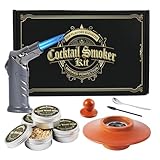 木製 ウイスキースモーカー キット カクテルスモーカー | トーチ付き ＆ 燻製ウイスキー用ウッドチップ4種セット | 自宅バー キャンプ 父の日 誕生日 退職祝い バレンタイン クリスマスに最適な男性向けギフト