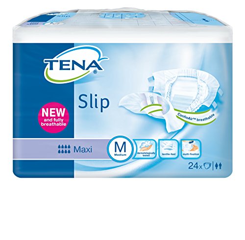 Tena Slip All-in-One Pads Maxi Medium with ConfioAir - Pack of 24 (Eligible for VAT relief in the UK)